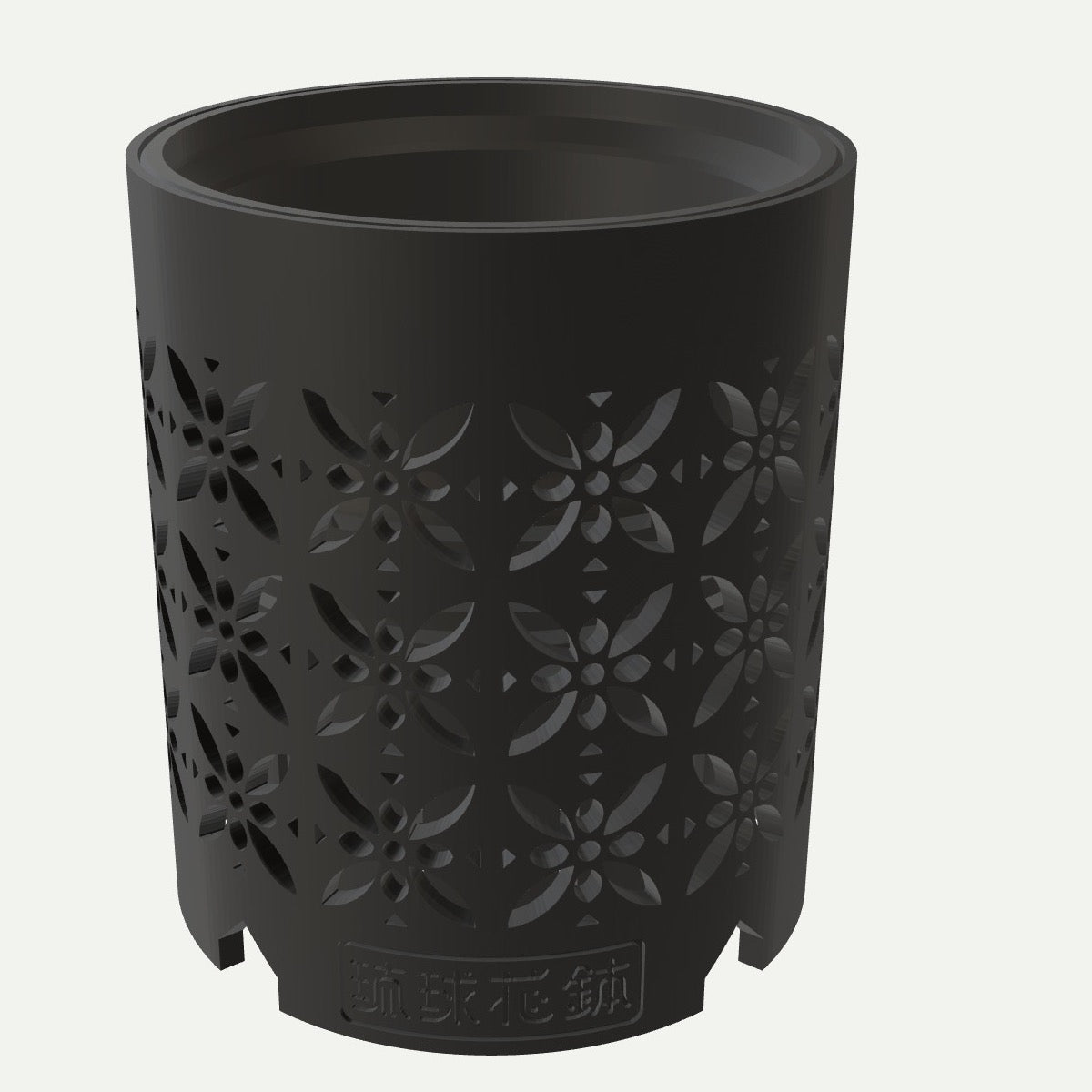 RYUKA GROW POT 八弁花 MATTE BLACK（全体）
